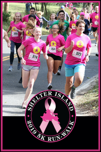 Shelter Island 5K Run/Walk vertical business card.