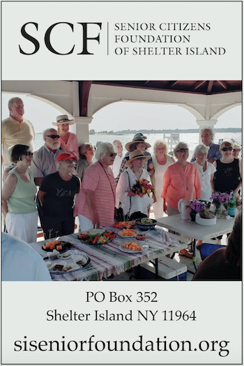 Senior Citizens Foundation of Shelter Island vertical business card.