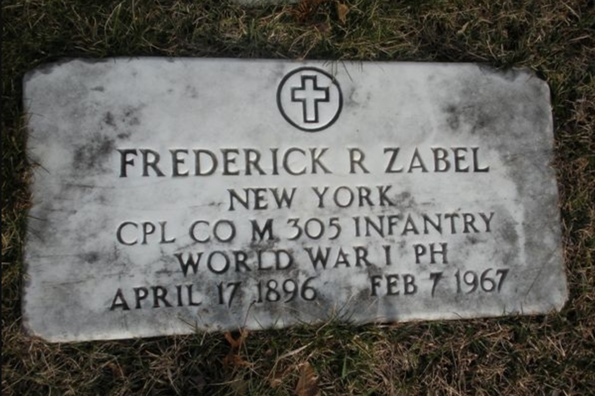 Zabel's grave marker