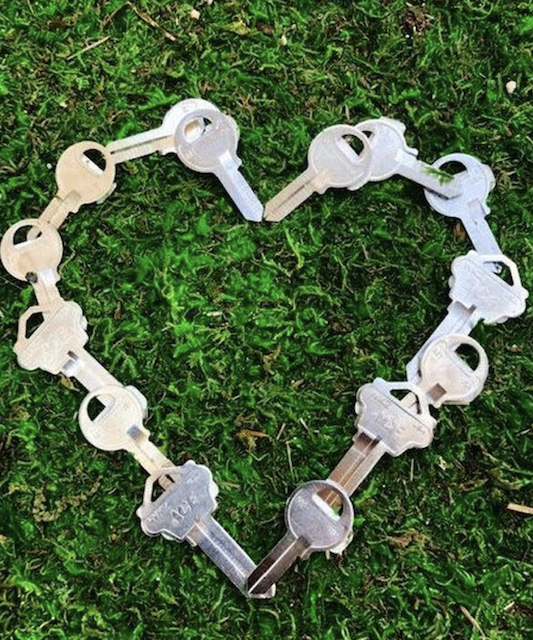 Ace Hardware keys in a heart shape