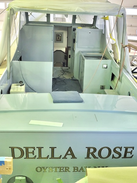 the 'Della Rose' billy joel's latest boat under construction at CH Marine on Shelter Island