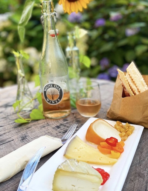 White Oak Wine Garden and King Andrew Cheese paired